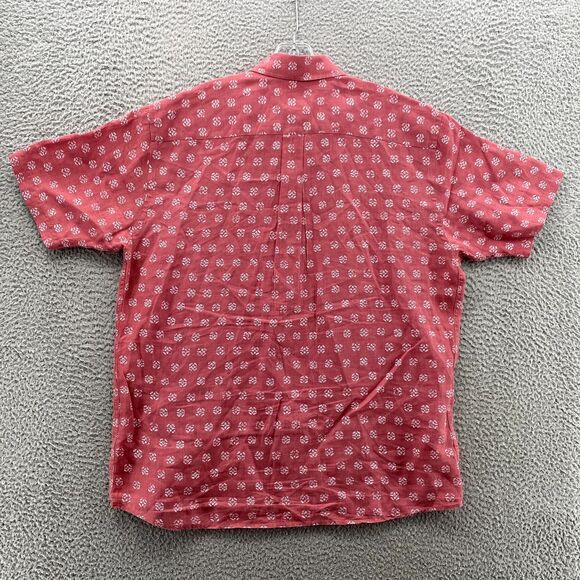 Peter Millar Linen Shirt Men Large Red Floral Coastal Grandpa Country Club Beach - Picture 4 of 9